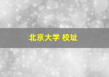 北京大学 校址